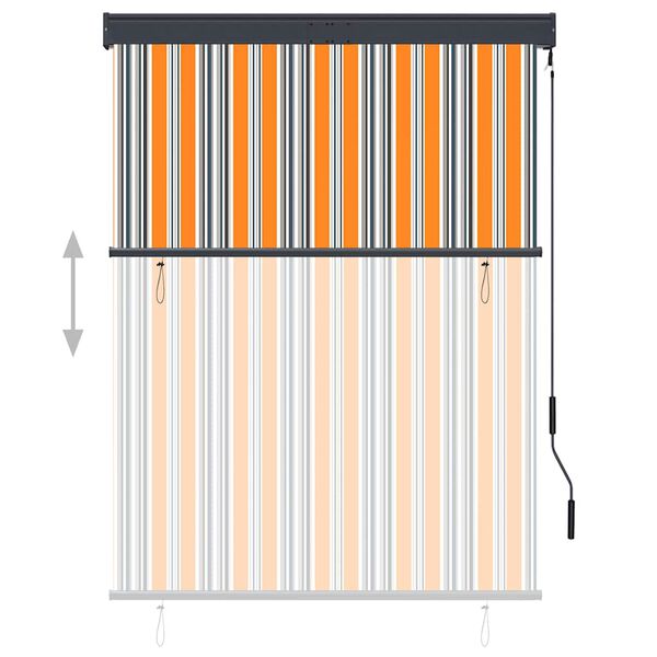 vidaXL Lauko roletas, geltonos ir mėlynos spalvų, 120x250cm
