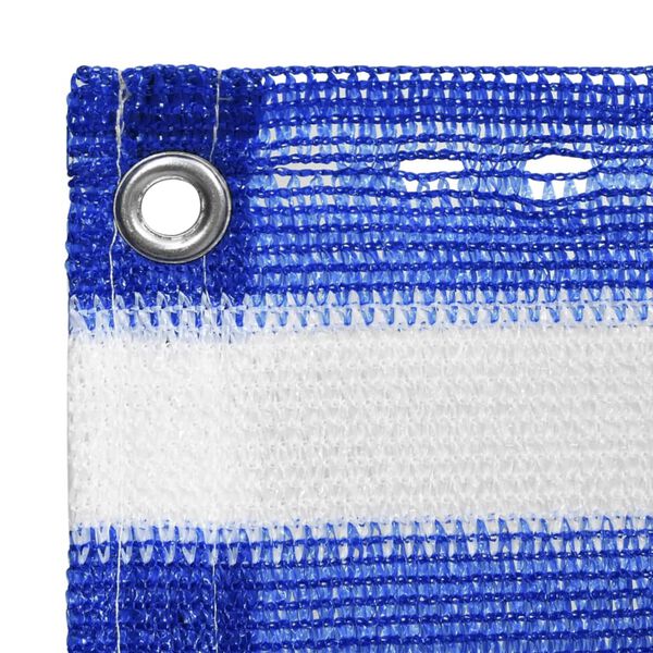 vidaXL Balkono pertvara, mėlynos ir baltos spalvos, 120x400cm, HDPE