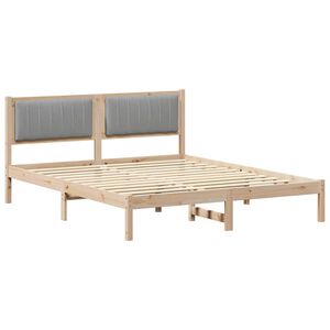 vidaXL Lovo rėmas su apmu&scaron;tu galvūgaliu &Scaron;viesiai pilka 160 x 200 cm