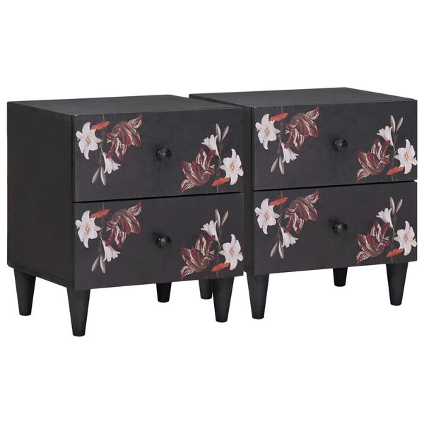 vidaXL Naktinis staliukas su stalčių 2 pcs Ruda 40 x 33,5 x 46 cm