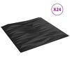 vidaXL Sienų plok&scaron;tės 24 pcs Juodas Akmuo 50 x 50 cm XPS Putplastis