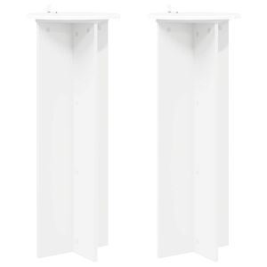 vidaXL Augalų stovas 2 vnt. Balta &Oslash;40 x 100 cm Apdirbta mediena
