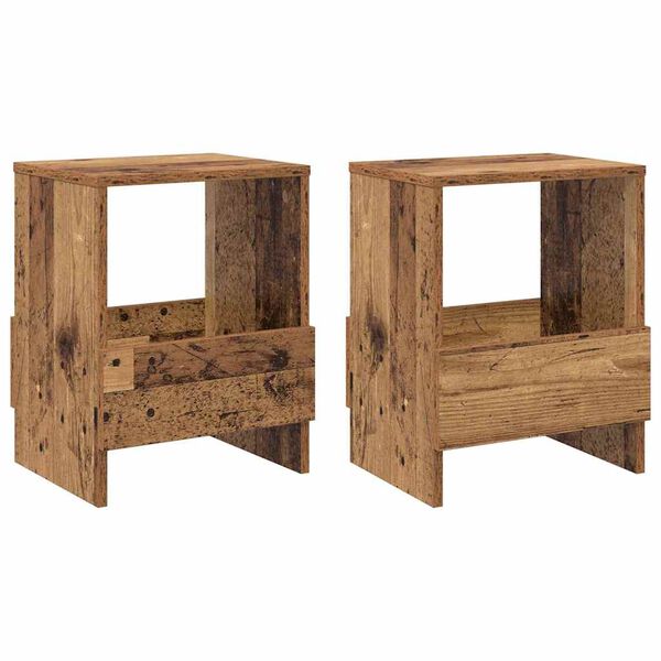 vidaXL Žurnalų stovas 2 pcs Senas medis 35 x 30 x 45 cm