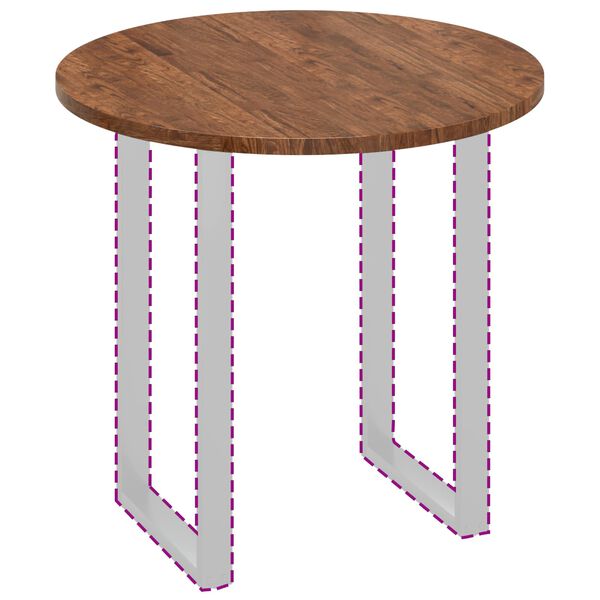 vidaXL Stalo vir&scaron;us &Scaron;viesiai rudas &Oslash; 80 x 2,5 cm Kietas ąžuolo medis