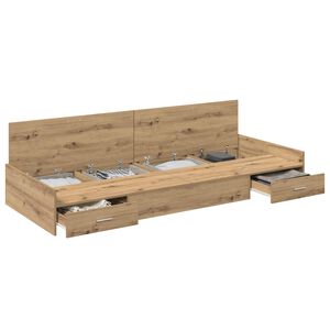 vidaXL Lovos rėmas Amatininkų ąžuolas 100 x 200 cm Apdirbta mediena
