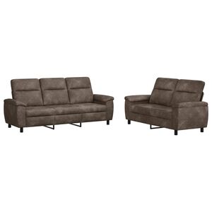 vidaXL Sofos komplektas 2 pcs Tamsiai pilka Dirbtinė suedė oda