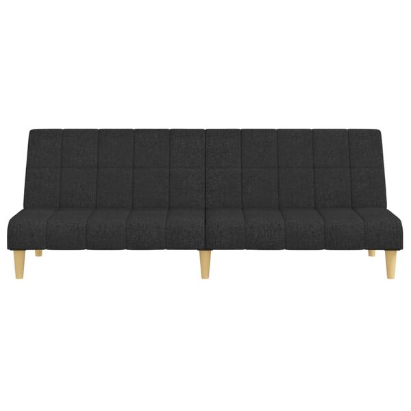 vidaXL Dvivietė sofa-lova, juodos spalvos, audinys