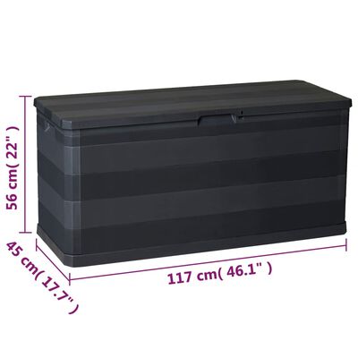 vidaXL Sodo daiktadėžė, juoda, 117x45x56 cm