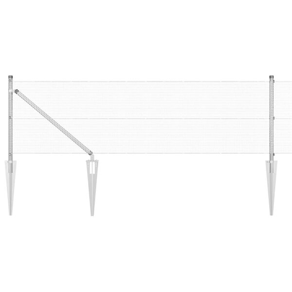 vidaXL Tvorelės stulpas Sidabro 10 x 0,8 m (12 x 12 mm tinklas)