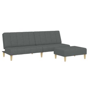 vidaXL Dvivietė sofa-lova su pakoja, tamsiai pilkos spalvos, audinys