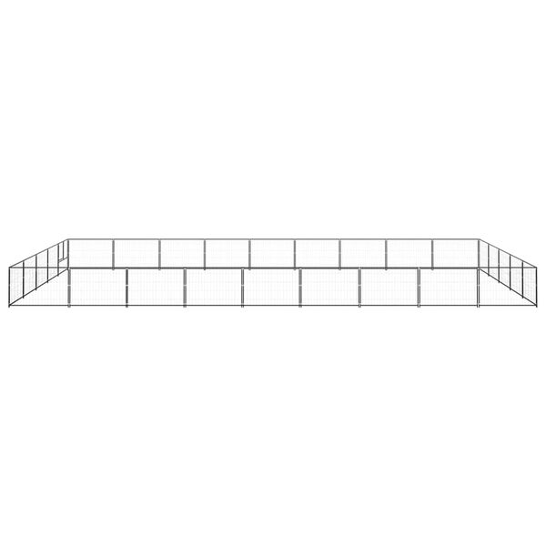vidaXL Voljeras &scaron;unims, juodos spalvos, 45m&sup2;, plienas