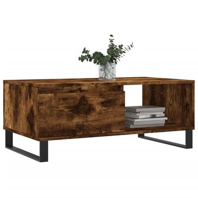 vidaXL Kavos staliukas, dūminio ąžuolo, 90x50x36,5cm, apdirbta mediena