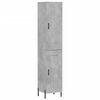 vidaXL Komoda, betono pilkos spalvos, 34,5x34x180cm, apdirbta mediena