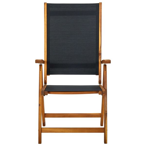 vidaXL Sulankstomos sodo kėdės, 4vnt., akacijos masyvas ir tekstilenas