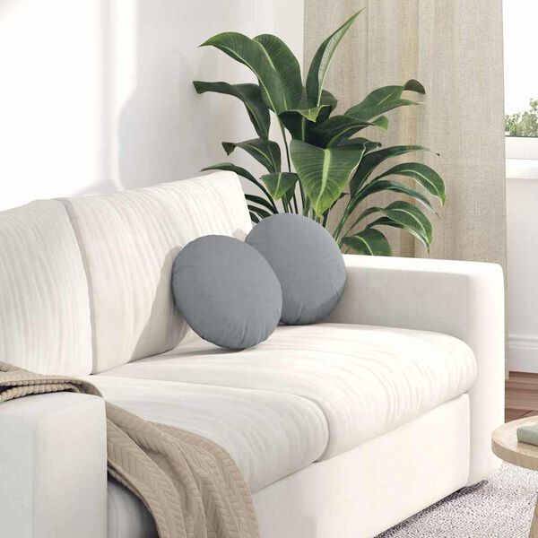 vidaXL Sėdynių pagalvėlės 2 pcs &Scaron;viesiai pilka &Oslash;30 x 13 cm audinys