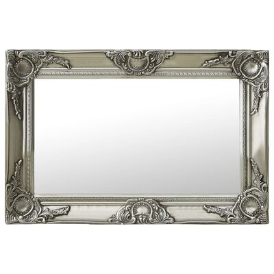 vidaXL Sieninis veidrodis, sidabrinis, 60x40cm, barokinis stilius