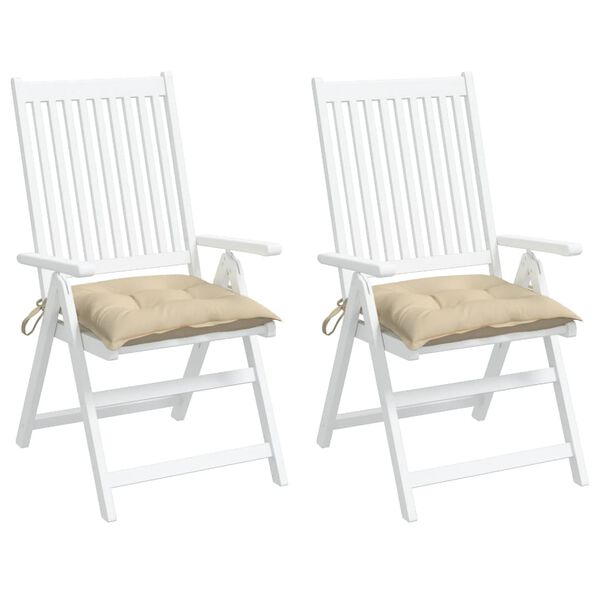 vidaXL Kėdės pagalvėlės, 2vnt., smėlio, 50x50x7cm, oksfordo audinys