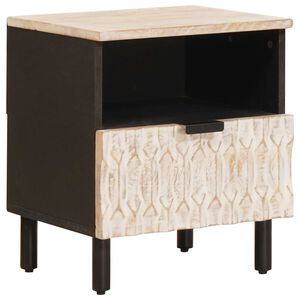 vidaXL &Scaron;alia lovos spintelė Balta 40 x 33 x 46 cm Kietas mango medis