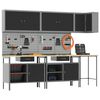 vidaXL Darbo spintos rinkinys su stalčių 10 pcs Juoda ir pilka