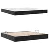 vidaXL Lova su daiktų laikymo vieta ir čiužiniu 2 pcs Juoda Oda
