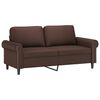 vidaXL Dvivietė sofa su pagalvėmis, ruda, 140cm, dirbtinė oda