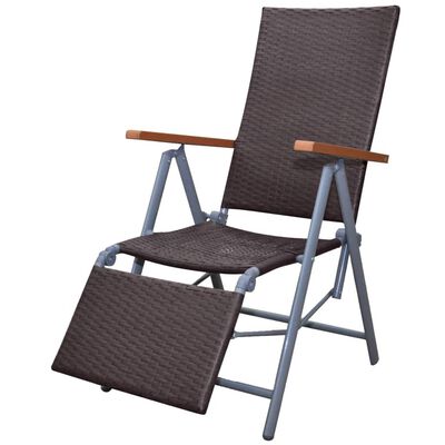 vidaXL Sodo poilsio kėdė, aliuminis, ruda