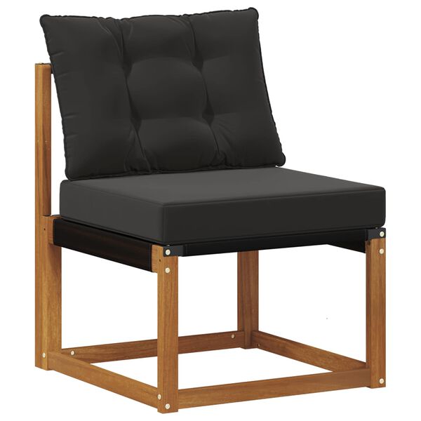 vidaXL Lauko vidurinė sofa Kietas akacijos medis ir tekstilenas