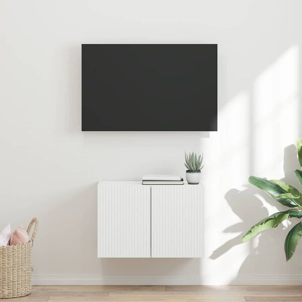 vidaXL TV sieninė spintelė Balta 59,5 x 31 x 40 cm Apdirbta mediena