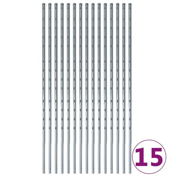 vidaXL Įsmeigiama tvora su stulpais, cinkuota geležis, 50m, 120/10/30