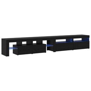 vidaXL Televizoriaus spintelė su LED ap&scaron;vietimu, balta, 260x36,5x40cm