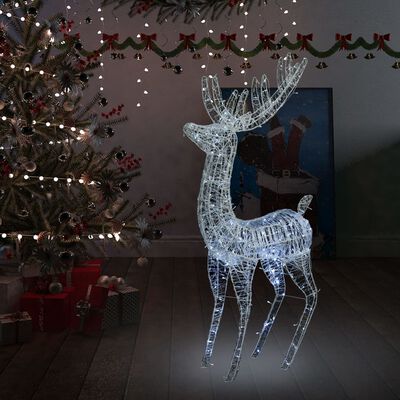 vidaXL Kalėdinė dekoracija elnias, šaltos baltos, 180cm, akrilas