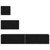 vidaXL TV spintelių komplektas 3 pcs Juodas ąžuolas Apdirbta mediena