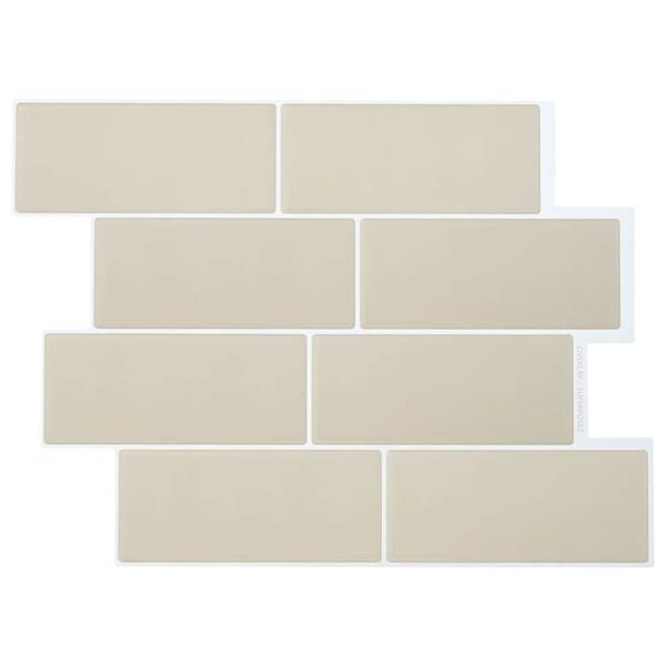vidaXL Metro plytelė 10 pcs Smėlio 29.4 x 21.4 cm Poliuretanas ir PET