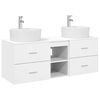 vidaXL Vonios spintos komplektas 3 vnt. Balta 129 x 44.5 x 82 cm