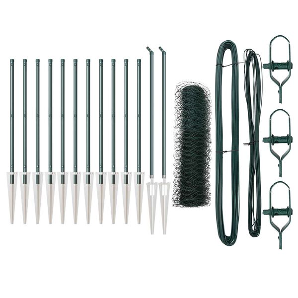 vidaXL Tvorelės stulpas Žalia 25 x 0,6 m (50 mm tinklas)