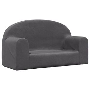 vidaXL Vaiki&scaron;ka dvivietė sofa, antracito spalvos, mink&scaron;tas pliu&scaron;as