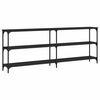 vidaXL Konsolinis staliukas, juodas, 200x29x75cm, apdirbta mediena