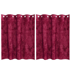 vidaXL Aksominio tipo užuolaidos 2 vnt. Vyno raudona 140 x 140 cm