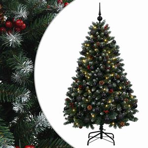 vidaXL Dirbtinė Kalėdų eglutė, žalia, su žaisliukais 150 cm 150 LED