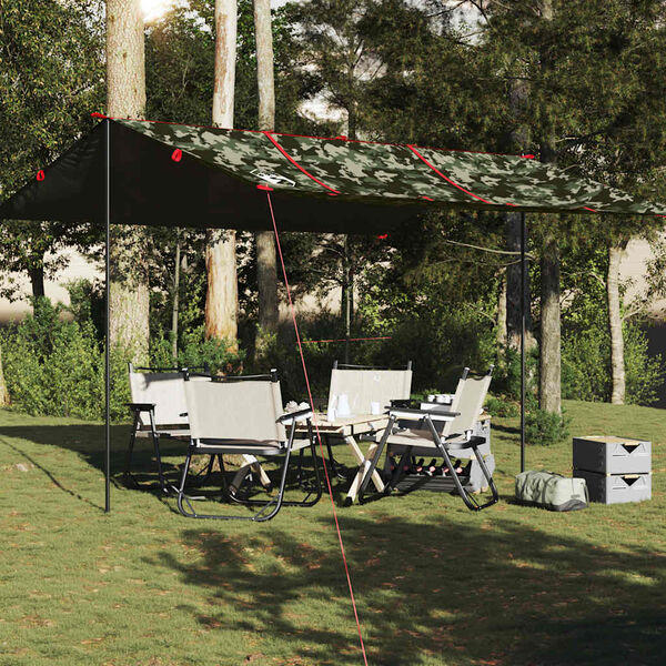 vidaXL Stovyklavimo tentas, kamufliažinis, 451x420cm