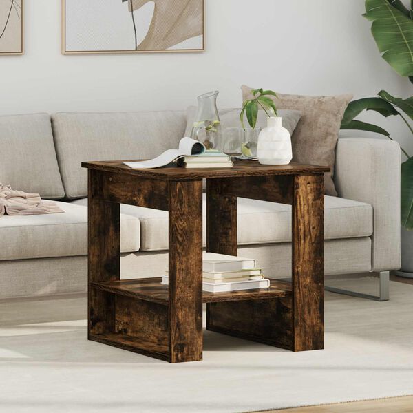 vidaXL Kavos staliukas Rūkyta ąžuolas 51 x 50 x 50 cm Apdirbta mediena