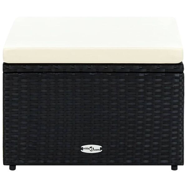 vidaXL Kėdutė, sintetinis ratanas, 53x53x30 cm, juoda