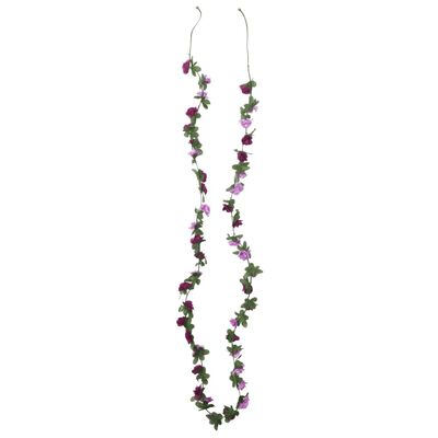 vidaXL Dirbtinių gėlių girliandos, 6vnt., šviesiai violetinės, 250cm