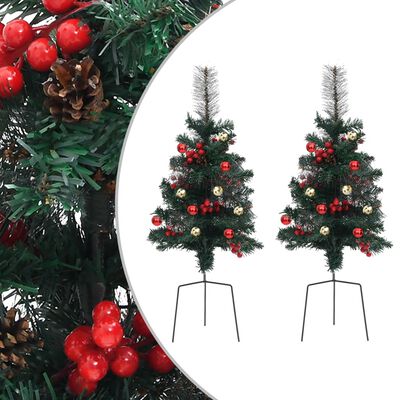 vidaXL Tako dekoracija-dirbtinės Kalėdų eglutės, 2vnt., 76cm, PVC