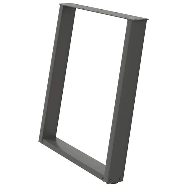 vidaXL Valgomojo stalo kojos, 2 vnt., antracito spalvos, 80x(72-73) cm, plienas, U formos
