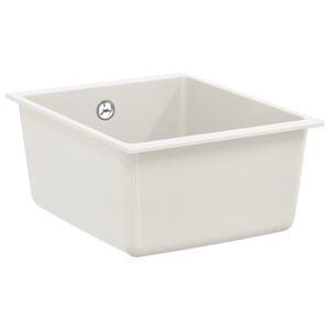 vidaXL Kriauklė 80% Kvarcas ir 20% Derva 370 x 460 mm Balta