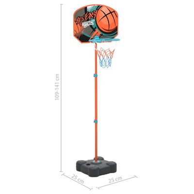 vidaXL Nešiojamas krepšinio rinkinys, 109–141cm, reguliuojamas