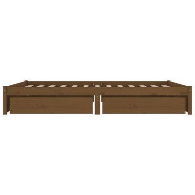 vidaXL Lovos rėmas su stalčiais, medaus rudas, 180x200cm, itin didelis