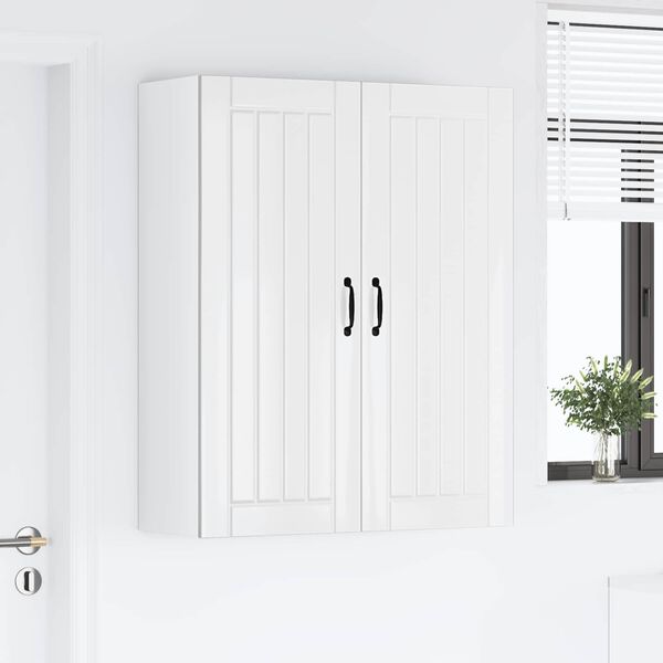 vidaXL Virtuvės spintelė Lucca Itin blizgi balta 80 x 31 x 100 cm