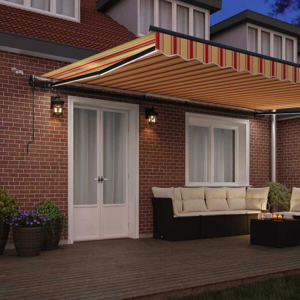 vidaXL Skėtis Audinys su Geltona ir Oranžinė 500 × 300 cm Poliesteris